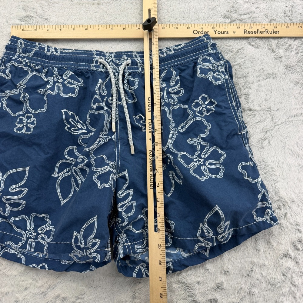 Vilebrequin Swim Trunks Mens XL Blue Floral Hawaiian Elastic Waist Drawstring - Picture 4 of 8